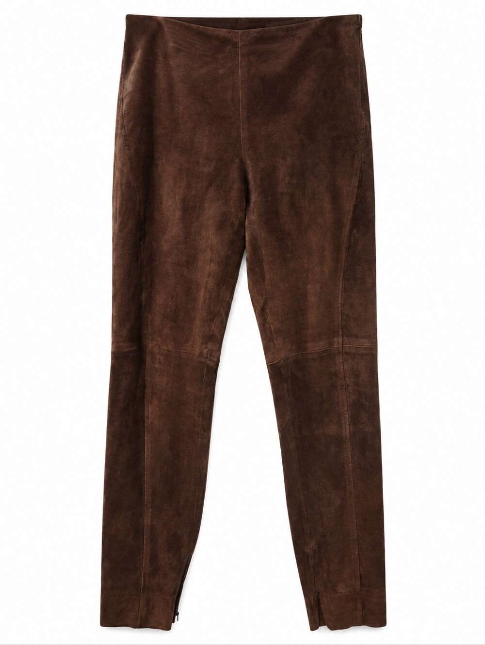 Ralph Lauren Collection Lamb Suede Stretch Pants Brown Size 10 Ankle Zip